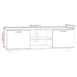 TV-benk hvit 120×40,5×35 cm konstruert tre