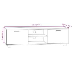 TV-benk hvit 140×40,5×35 cm konstruert tre