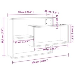 Vegghylle brun eik 104x20x58,5 cm konstruert tre