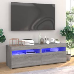 TV-benker 2 stk med LED-lys grå sonoma 60x35x40 cm