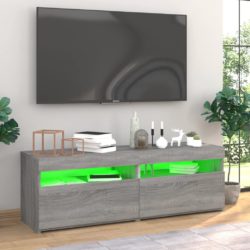 TV-benker 2 stk med LED-lys grå sonoma 60x35x40 cm