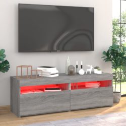 TV-benker 2 stk med LED-lys grå sonoma 60x35x40 cm