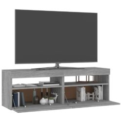 TV-benker 2 stk med LED-lys grå sonoma 60x35x40 cm