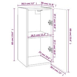 TV-benk røkt eik 30,5x30x60 cm konstruert tre