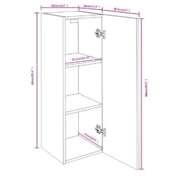 TV-benk brun eik 30,5x30x90 cm konstruert tre