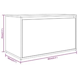 Gangbenk 80x40x45 cm røkt eik konstruert tre