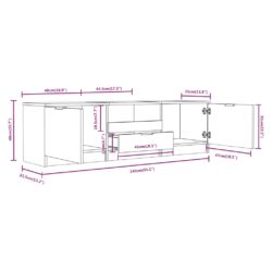 TV-benk hvit 140x35x40 cm konstruert tre