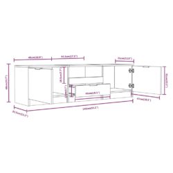 TV-benk svart 140x35x40 cm konstruert tre