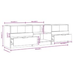 TV-benk hvit 150×33,5×45 cm konstruert tre