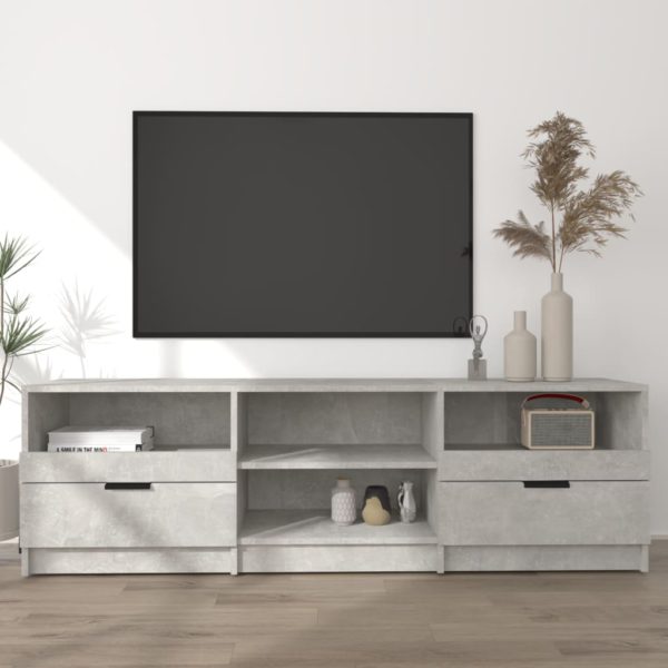 TV-benk betonggrå 150×33,5×45 cm konstruert tre