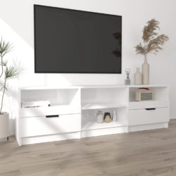 TV-benk høyglans hvit 150×33,5×45 cm konstruert tre