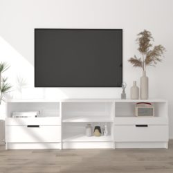 TV-benk høyglans hvit 150×33,5×45 cm konstruert tre