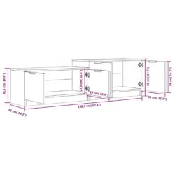 TV-benk betonggrå 158,5x36x45 cm konstruert tre