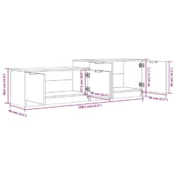 TV-benk høyglans hvit 158,5x36x45 cm konstruert tre