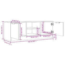 TV-benk hvit 102x35x36,5 cm konstruert tre