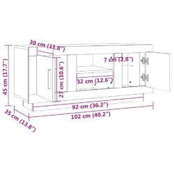 TV-benk sonoma eik 102x35x45 cm konstruert tre