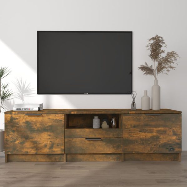 TV-benk røkt eik 140x35x40 cm konstruert tre