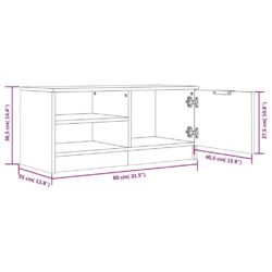 TV-benker 2 stk grå sonoma 80x35x36,5 cm konstruert tre