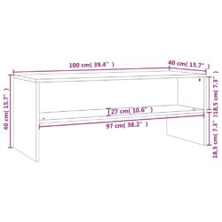 TV-benk røkt eik 100x40x40 cm konstruert tre