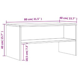 TV-benk røkt eik 80x40x40 cm konstruert tre