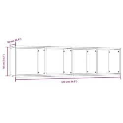 Bokhylle/TV-benk brun eik 143x30x36 cm konstruert tre