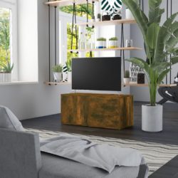 TV-benk røkt eik 80x34x36 cm konstruert tre