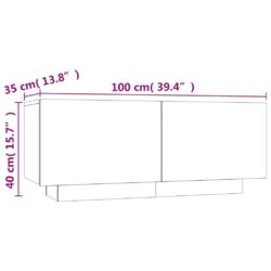 TV-benk røkt eik 100x35x40 cm konstruert tre