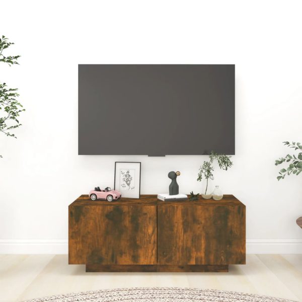 TV-benk røkt eik 100x35x40 cm konstruert tre