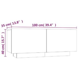 TV-benk grå sonoma 100x35x40 cm konstruert tre