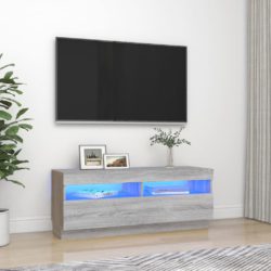 TV-benk med LED-lys grå sonoma 100x35x40 cm