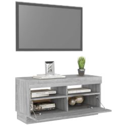 TV-benk med LED-lys grå sonoma 80x35x40 cm