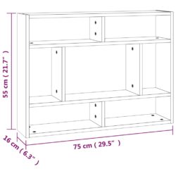 Vegghylle grå sonoma 75x16x55 cm konstruert tre