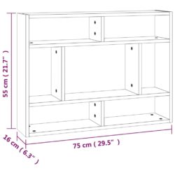 Vegghylle brun eik 75x16x55 cm konstruert tre