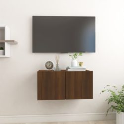 Hengende TV-benker brun eik 60x30x30 cm konstruert tre