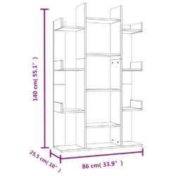 Bokhylle røkt eik 86×25,5×140 cm konstruert tre