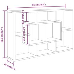 Vegghylle svart 85x16x52,5 cm konstruert tre