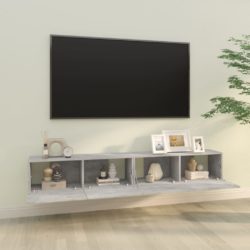 Vegghengte TV-benker 2 stk betonggrå 100x30x30cm konstruert tre