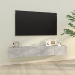 Vegghengte TV-benker 2 stk betonggrå 100x30x30cm konstruert tre