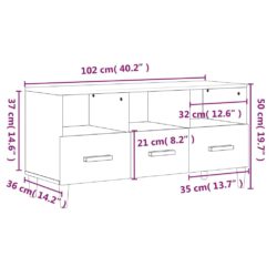 TV-benk sonoma eik 102x36x50 cm konstruert tre