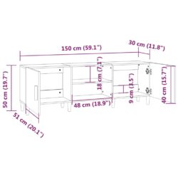 TV-benk sonoma eik 150x30x50 cm konstruert tre