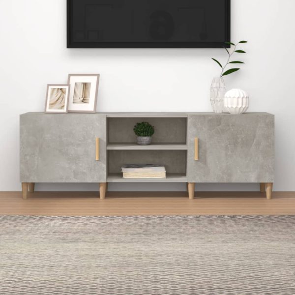 TV-benk betonggrå 150x30x50 cm konstruert tre