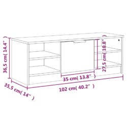 TV-benk brun eik 102×35,5×36,5 cm konstruert tre