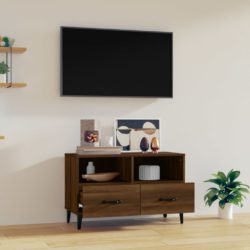 TV-benk brun eik 80x36x50 cm konstruert tre