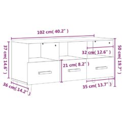 TV-benk røkt eik 102x36x50 cm konstruert tre