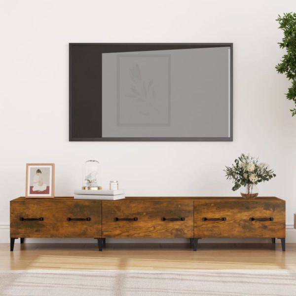 TV-benk røkt eik 150×34,5×30 cm konstruert tre