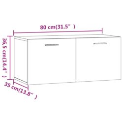 Veggskap røkt eik 80x35x36,5 cm konstruert tre