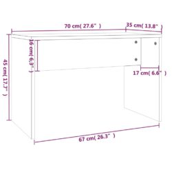 Krakk til sminkebord røkt eik 70x35x45 cm konstruert tre