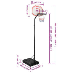 Basketballstativ hvit 282-352 cm polyeten