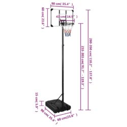 Basketballplate gjennomsiktig 280-350 cm polykarbonat