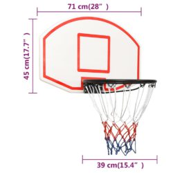 Bakplate for basketballkurv hvit 71x45x2 cm polyeten